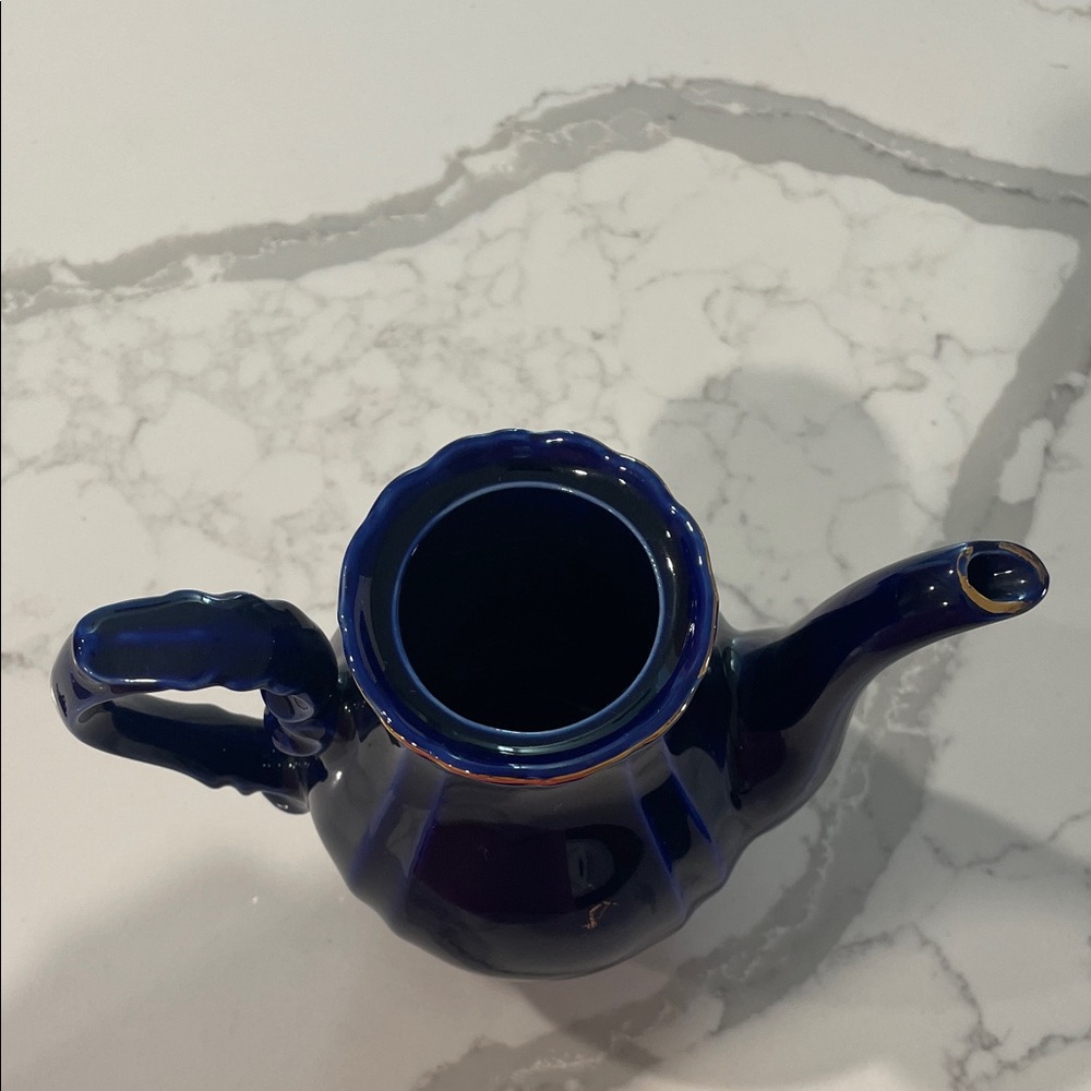Vintage Yamato Japanese Cobalt Blue Porcelain Tea Set for 6 - Picture 9 of 16